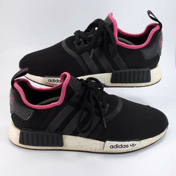Adidas NMD R1 Core Athletic Training Shoe Mens Size 12 DB3586 Black White Pink - Picture 6 of 9